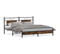 (smoked oak, 160 x 200 cm) vidaXL Bed Frame without Mattress Smoked Oak 90x190 cm Single Engineered Wood