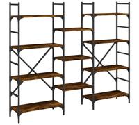 (smoked oak, 160 x 28.5 x 136.5 cm) vidaXL Bookshelf Bookcase Storage Rack Cabinet Book Shelf Engineered Wood