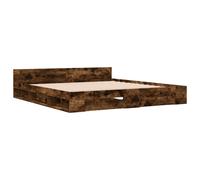(smoked oak, 180 x 200 cm) vidaXL Bed Frame with Drawers Bed Base Smoked Oak 200x200 cm Engineered Wood