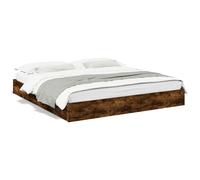 (smoked oak, 180 x 200 cm) vidaXL Bed Frame with Drawers Bed Black 135x190 cm Double Engineered Wood