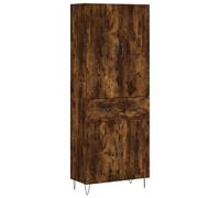 Highboard 69.5x34x180cm Smoked Oak Engineered Wood with Metal Feet Storage Unit