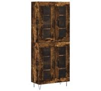 (smoked oak, 2 glass doors) vidaXL Highboard Sideboard Storage Cabinet Home Side Cabinet Engineered Wood