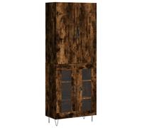 (smoked oak, 2 glass doors) vidaXL Highboard Sideboard Storage Cabinet Home Side Cabinet Engineered Wood