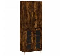 (smoked oak, 2 glass doors) vidaXL Highboard Sideboard Storage Cabinet Side Cabinet White Engineered Wood