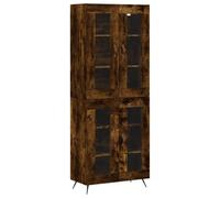 (smoked oak, 2 glass doors) vidaXL Highboard Sideboard Tall Storage Cabinet Side Cabinet Engineered Wood