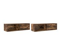 vidaXL TV Cabinets 2 pcs Smoked Oak 100x31x25.5 cm Engineered Wood
