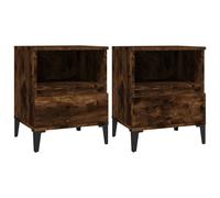 (smoked oak, 2 pcs) vidaXL 1/2x Bedside Cabinet Bedroom Furniture Nightstand Cabinet Multi Colours
