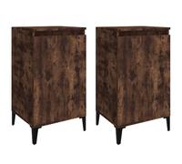 (smoked oak, 2 pcs) vidaXL 1/2x Bedside Cabinet White 40x35x70 cm Engineered Wood Multi Colours