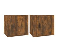 (smoked oak, 2 pcs) vidaXL 1/2x Bedside Cabinet White End Table Indoor Nightstand Telephone Stand