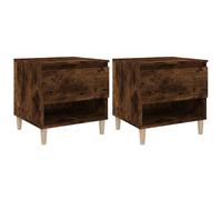 vidaXL Bedside Tables 2 pcs Smoked Oak 50x46x50 Engineered Wood, Brown