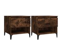 (smoked oak, 2 pcs) vidaXL 1/2x Side Table White Engineered Wood Sofa Couch End Coffee Lamp Table