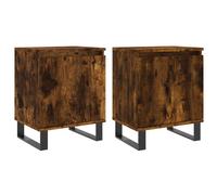 (smoked oak, 2 pcs) vidaXL Bedside Cabinet Bedside Table Nightstand Smoked Oak Engineered Wood