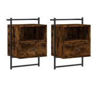 Bedside Cabinets Wall-mounted Nightstand Bed Table Engineered Wood vidaXL