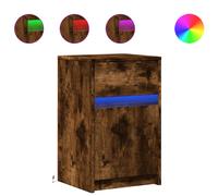 2P LED Bedside Table 1 Drawer Storage Cabinet Nightstand Furniture Cupboard Unit