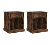 vidaXL Bedside Cabinets 2 pcs Smoked Oak 43x36x50 cm