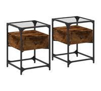 vidaXL Bedside Cabinets 2 pcs Smoked Oak 40x40x55 cm Engineered Wood