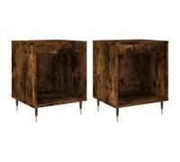 (smoked oak, 2 pcs) vidaXL Bedside Cabinets Nightstand Side Table Bed Cabinet Engineered Wood