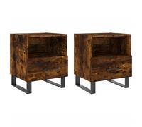 (smoked oak, 2 pcs) vidaXL Bedside Cabinets Side Table Nightstand 2 pcs Sonoma Oak Engineered Wood