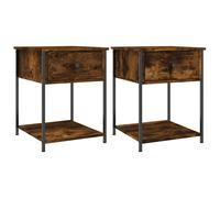vidaXL Bedside Tables 2 pcs Smoked Oak 44x45x58 cm Engineered Wood