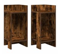 (smoked oak, 2 pcs) vidaXL Side Tables with Shelf Hallway Tea End Table Centre Accent Sofa Table