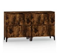 (smoked oak, 2 pcs) vidaXL Sideboards Storage Side Cabinet Cupboard Highboard Engineered Wood