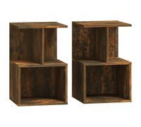 (smoked oak, 2) vidaXL 1/2x Bedside Cabinet Chipboard Home Telephone Stand Set Multi Colours