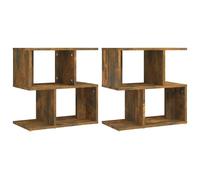 vidaXL Bedside Cabinets 2 Pcs Smoked Oak 50x30x51.5 cm Engineered Wood, Brown