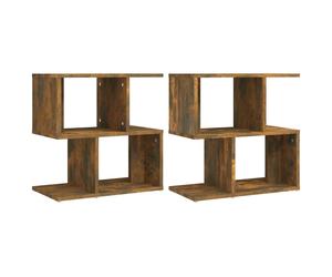 (smoked oak, 2) vidaXL 1/2x Bedside Cabinet Chipboard Home Telephone Stand Set Multi Colours