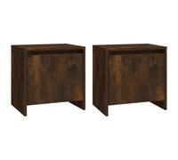 Vidaxl Bedside Cabinets 2 Pcs Smoked Oak 45X34X44.5 Cm Engineered Wood
