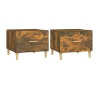 vidaXL Coffee Tables 2 pcs Smoked Oak 50x50x40 cm Engineered Wood, Brown