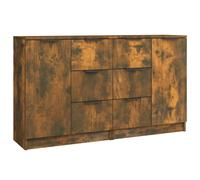 (smoked oak, 2) vidaXL 2x Sideboards Engineered Wood Cupboard Console Cabinet Multi Colours