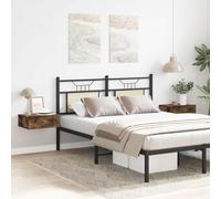 (Smoked oak, 2) vidaXL Floating Nightstand Wall Bedside Cabinet Hanging Shelf Engineered Wood