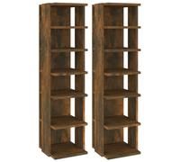 Shoe Racks 2 pcs Smoked Oak 25x27x102cm Engineered Wood GF0