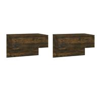 vidaXL Wall-mounted Bedside Cabinets 2 pcs Smoked Oak