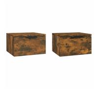 (Smoked oak, 2) vidaXL Wall-mounted Bedside Cabinets Bedroom Floating Nightstand Wall Cabinet