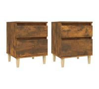 (Smoked oak, 2 x Bedside cabinet) vidaXL 1/2x Bedside Cabinet Nightstand End Table Telephone Stand Multi Colours