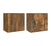 (Smoked oak, 2 x Bedside cabinet) vidaXL 1/2x Wall-mounted Bedside Cabinet Floating Nightstand Multi Colours