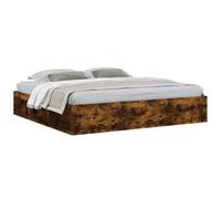(smoked oak, 200 x 200 cm) vidaXL Bed Frame Bedroom Mattress Foundation Guest Room Bedstead Bed Base