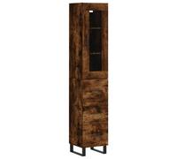 (smoked oak, 3 drawers) vidaXL Highboard Sideboard Cupboard Side Board Storage Cabinet Engineered Wood