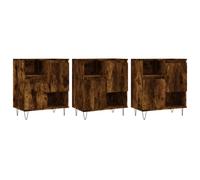 (smoked oak, 3 pcs) vidaXL Sideboard Storage Cupboard Highboard Home Side Cabinet Engineered Wood