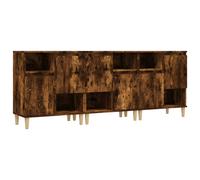 (smoked oak, 3 pcs) vidaXL Sideboards Cabinet Cupboard Highboard Engineered Wood