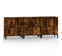 Vidaxl Sideboards 3 Pcs Smoked Oak 60X35X70 Cm Engineered Wood