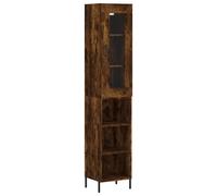 (smoked oak, 3 shelves) vidaXL Highboard Sideboard Tall Storage Cabinet Side Cabinet Engineered Wood