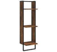 (smoked oak, 30 x 25 x 100 cm) vidaXL Wall Shelf with Bar Floating Shelf Wall Mounted Shelf Display Wall Rack