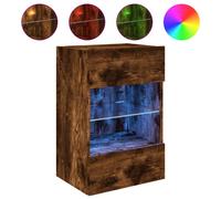 (smoked oak, 40 x 30 x 60.5 cm/ 1 pcs) vidaXL TV Wall Cabinets with LED Lights TV Wall Unit Storage Floating TV Unit