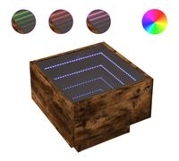 vidaXL Side Table with LED Smoked Oak 40x40x30 cm Engineered Wood