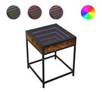 (smoked oak, 40 x 40 x 51 cm) vidaXL Coffee Table with Infinity LED Tea End Table Side Table Grey Sonoma