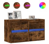 (smoked oak, 41 x 31 x 45 cm/ 2 pcs) vidaXL TV Wall Cabinet with LED Lights TV Unit Wall Mounted Cabinet