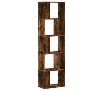 (smoked oak, 45 x 23.5 x 162.5 cm) vidaXL Bookcase 5-Tier Bookshelf Storage Book Shelf Book Rack Engineered Wood