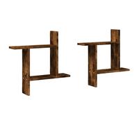 (smoked oak, 50 x 12 x 50 cm) vidaXL Wall Shelves Wall Storage Shelf Floating Shelf 2 pcs Engineered Wood